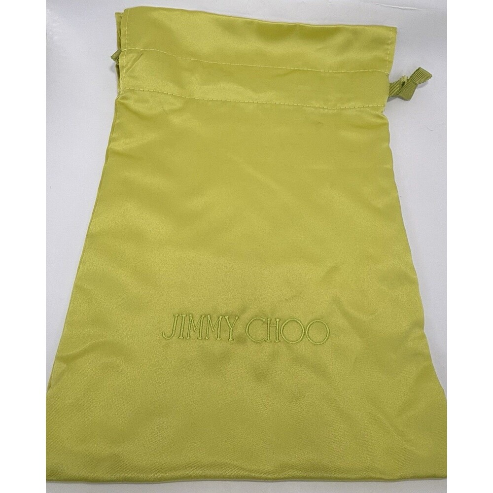 Jimmy Choo Bardo Flat Satin Slippers w Silk Eye Mask Gift Set Lime Green EU 36 6 - Picture 13 of 14